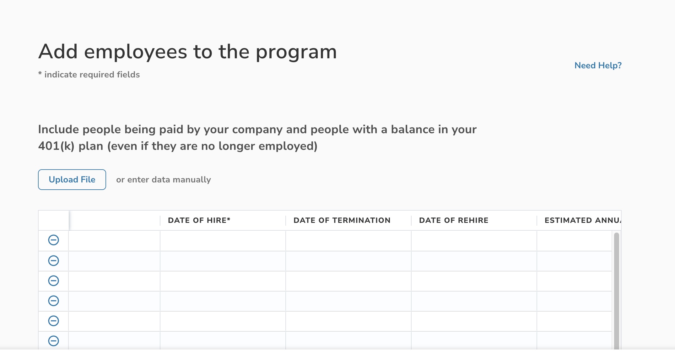 Adding employees