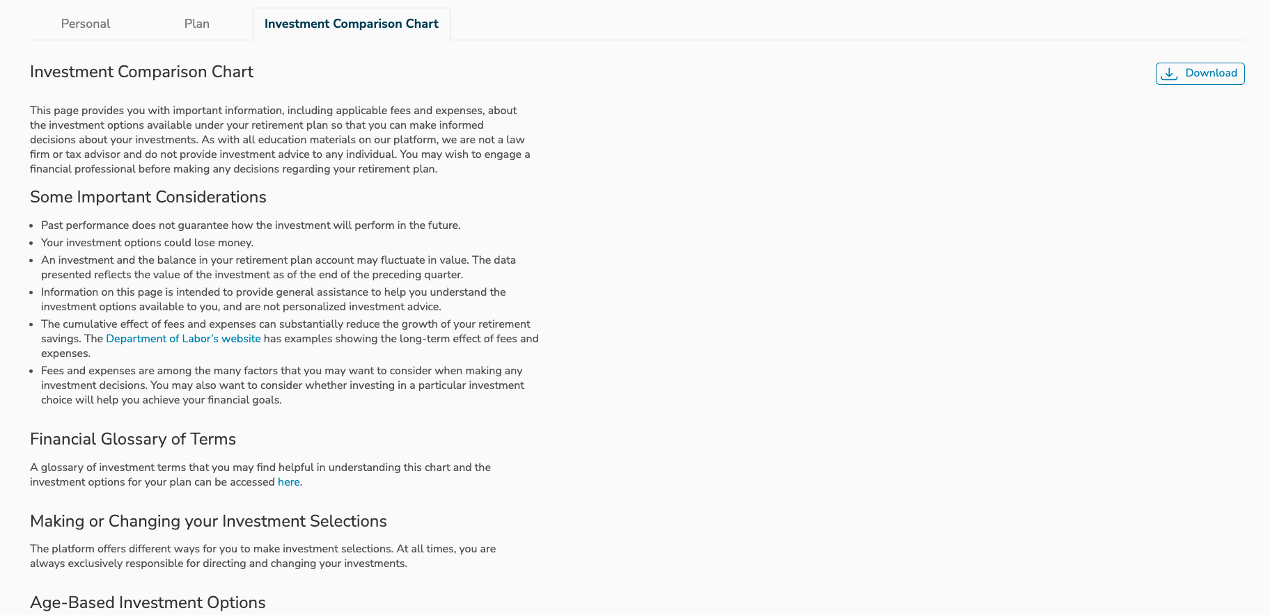 This is a screenshot of the investments tab comparison in the All documents section
